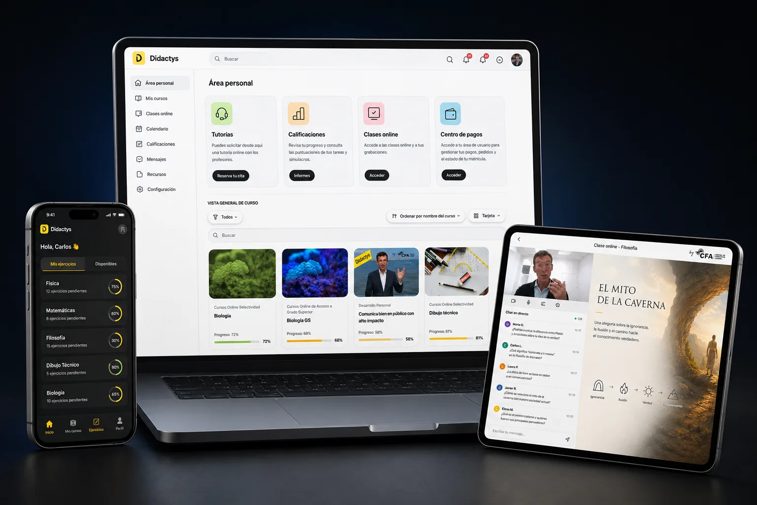 Didactys - Plataforma educativa multi-dispositivo premium