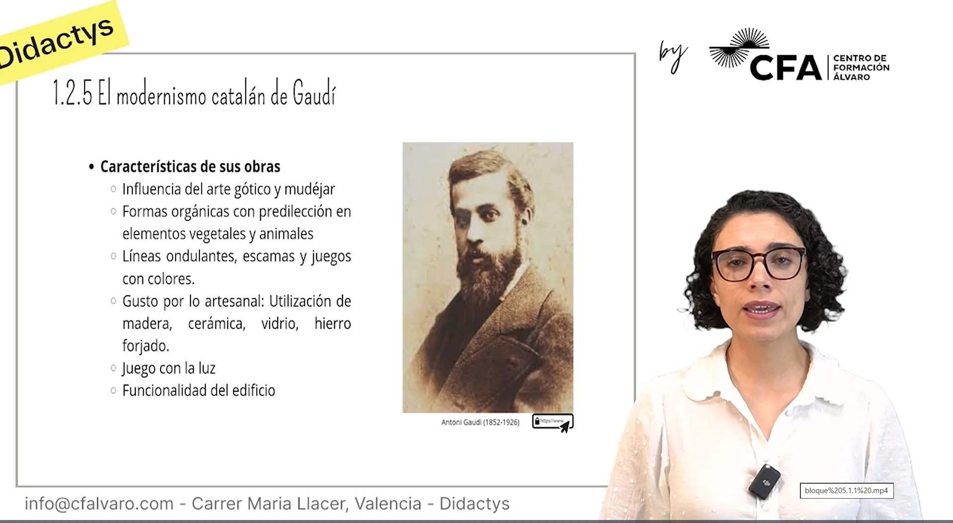Videolibro y grabaciones de clase disponibles en DIDACTYS